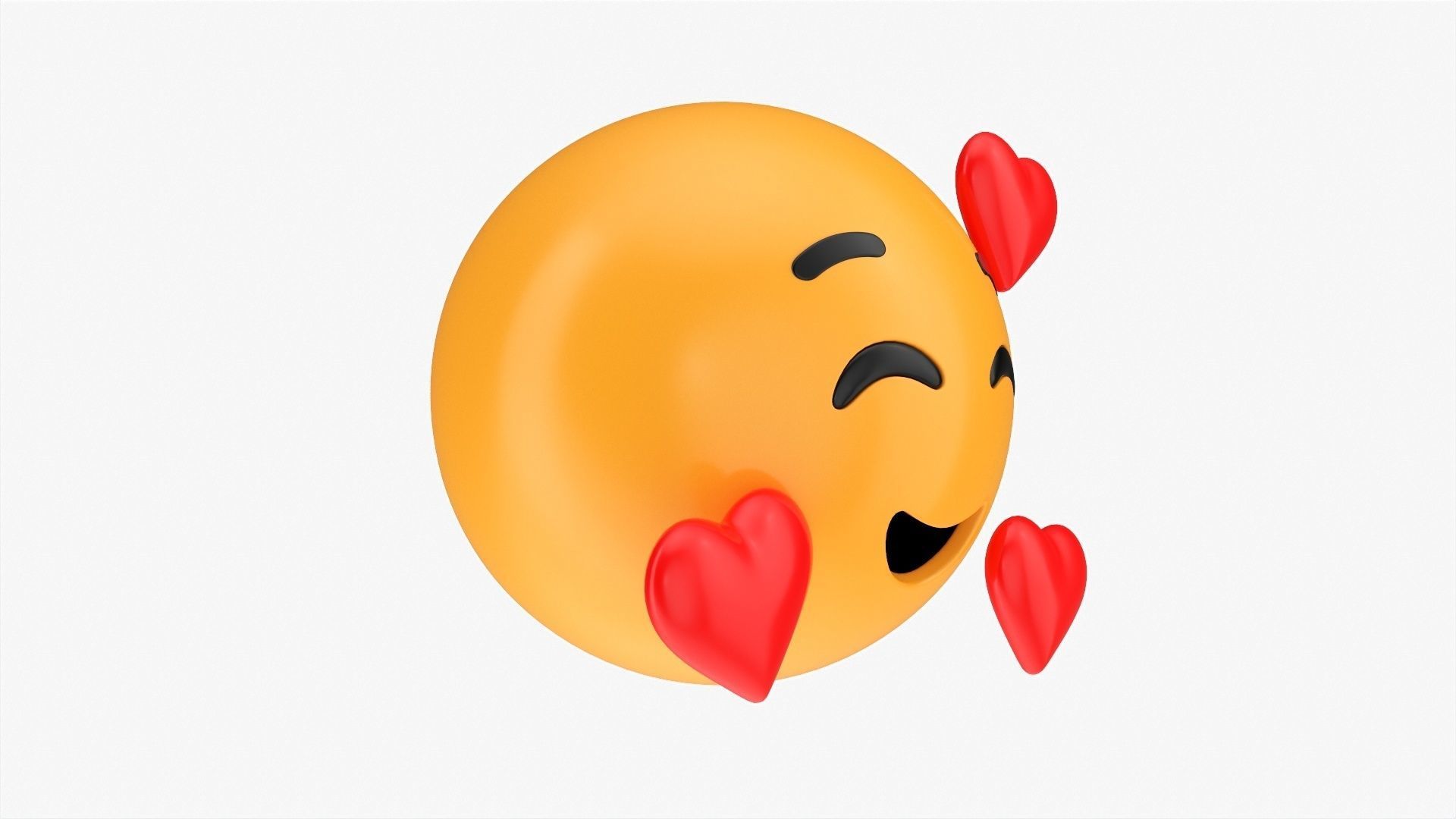 Emoji 005 Smiling with three hearts 3D model_1