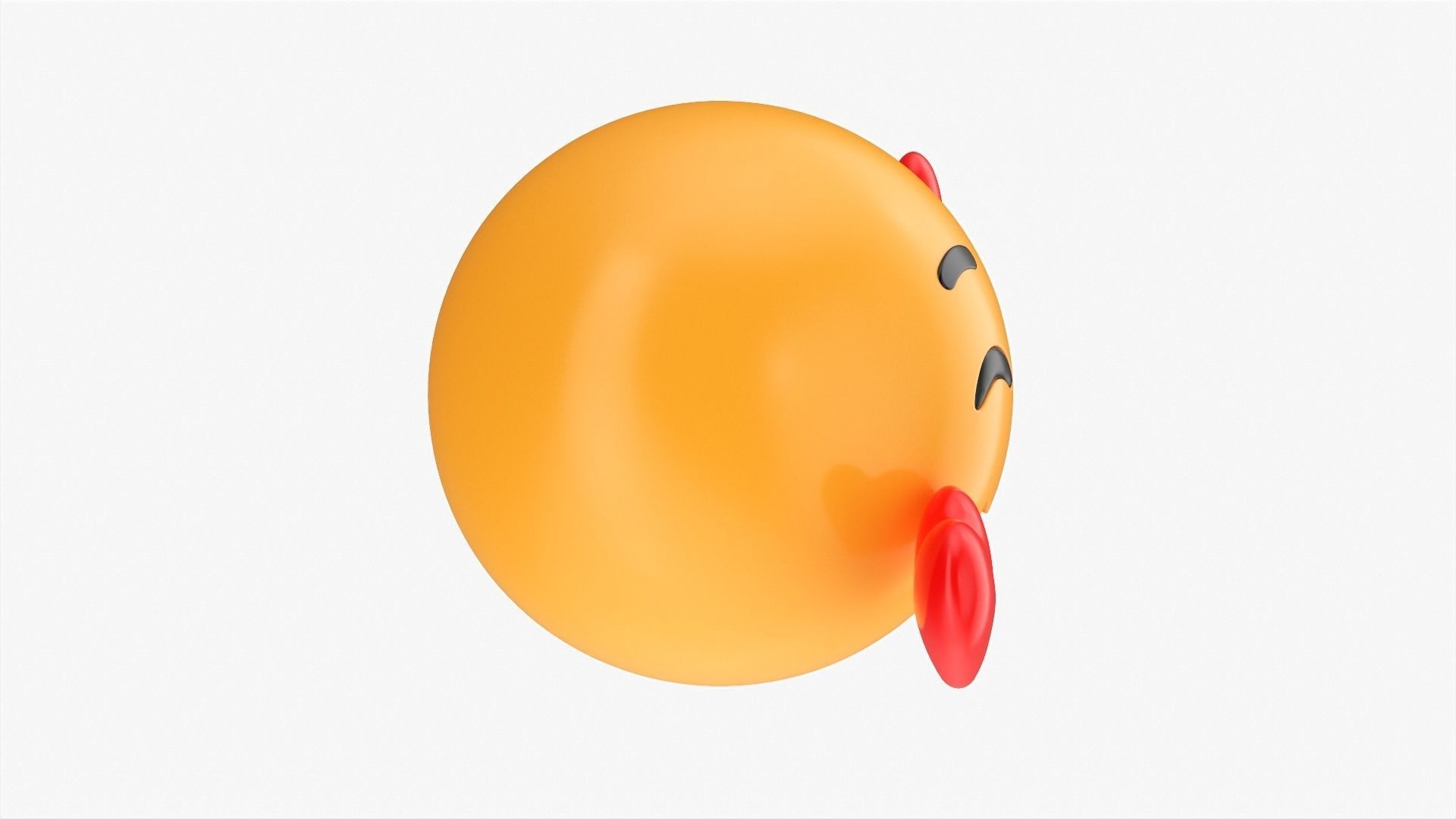 Emoji 005 Smiling with three hearts 3D model_2