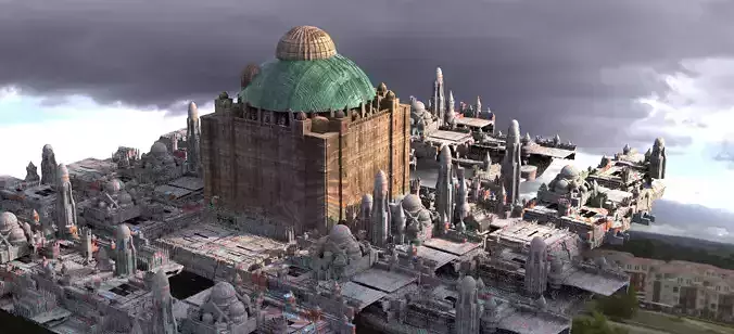 Naboo Inspired tower 1 with city 