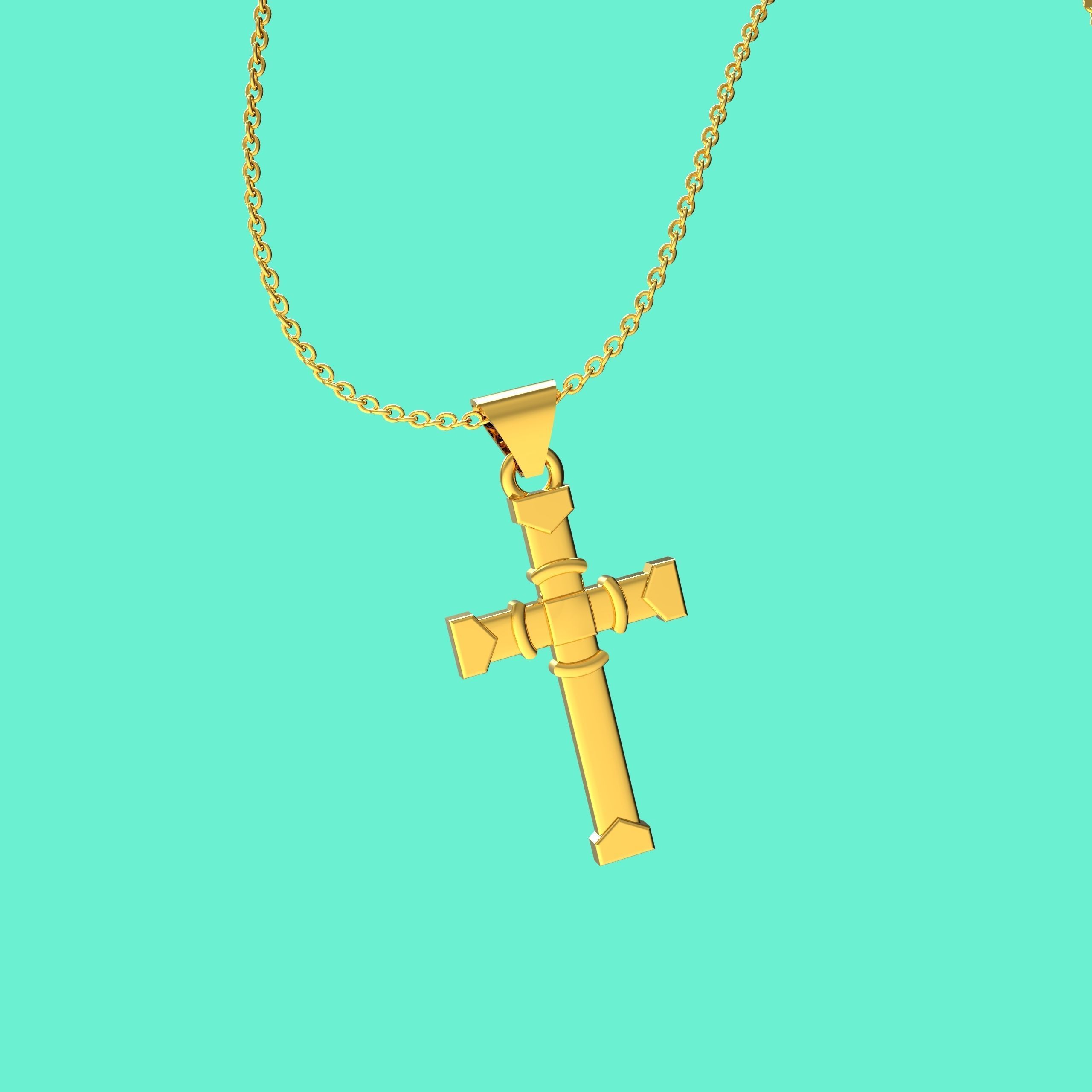 JESUS CROSS PENDANTS 5 in 1 3D print model_3