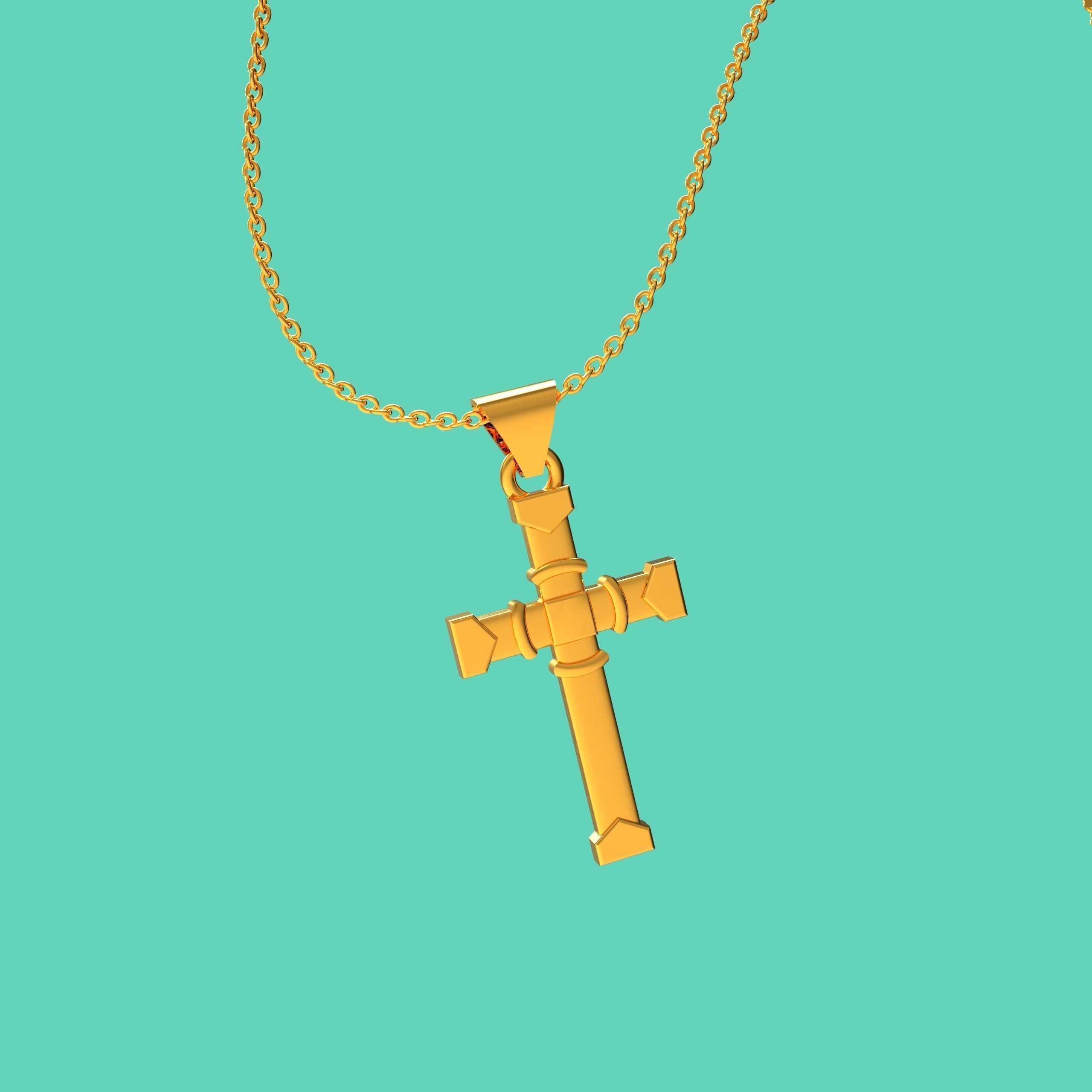 JESUS CROSS PENDANTS 5 in 1 3D print model_5