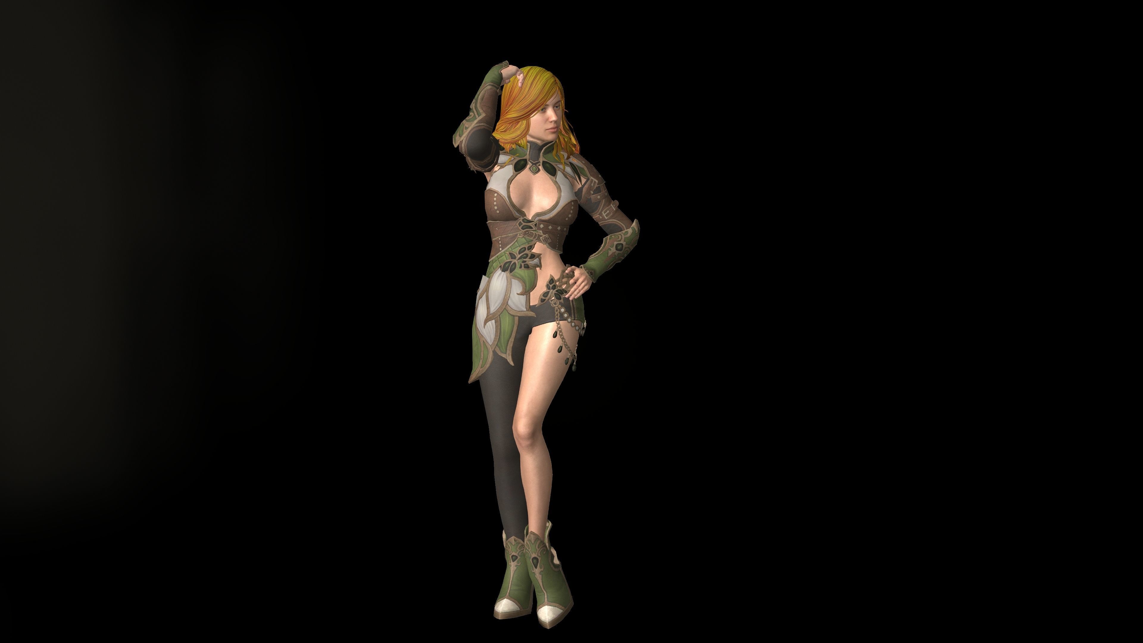 Warior woman UnrealEngine ft Blender 3D model_1