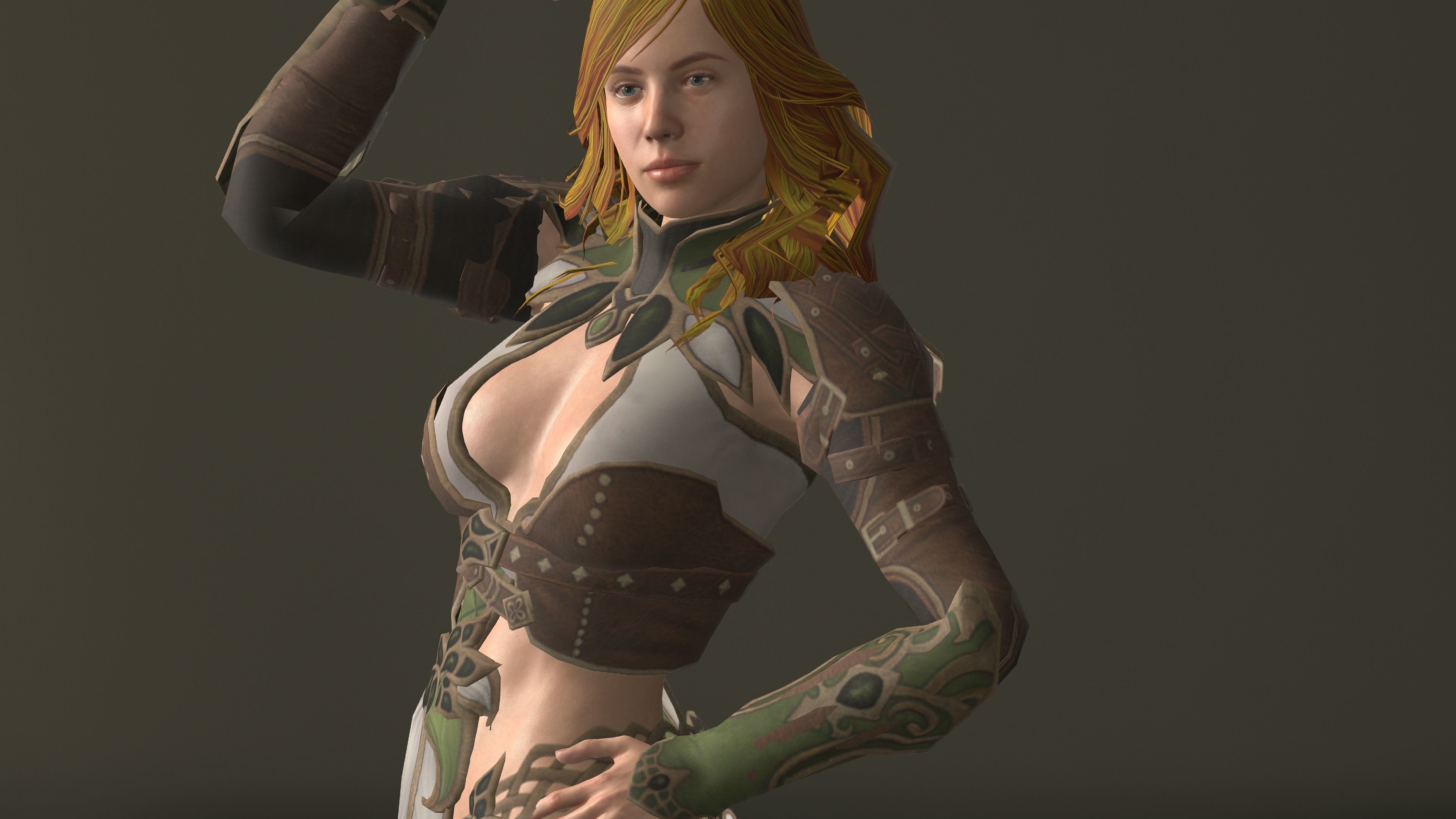 Warior woman UnrealEngine ft Blender 3D model_4