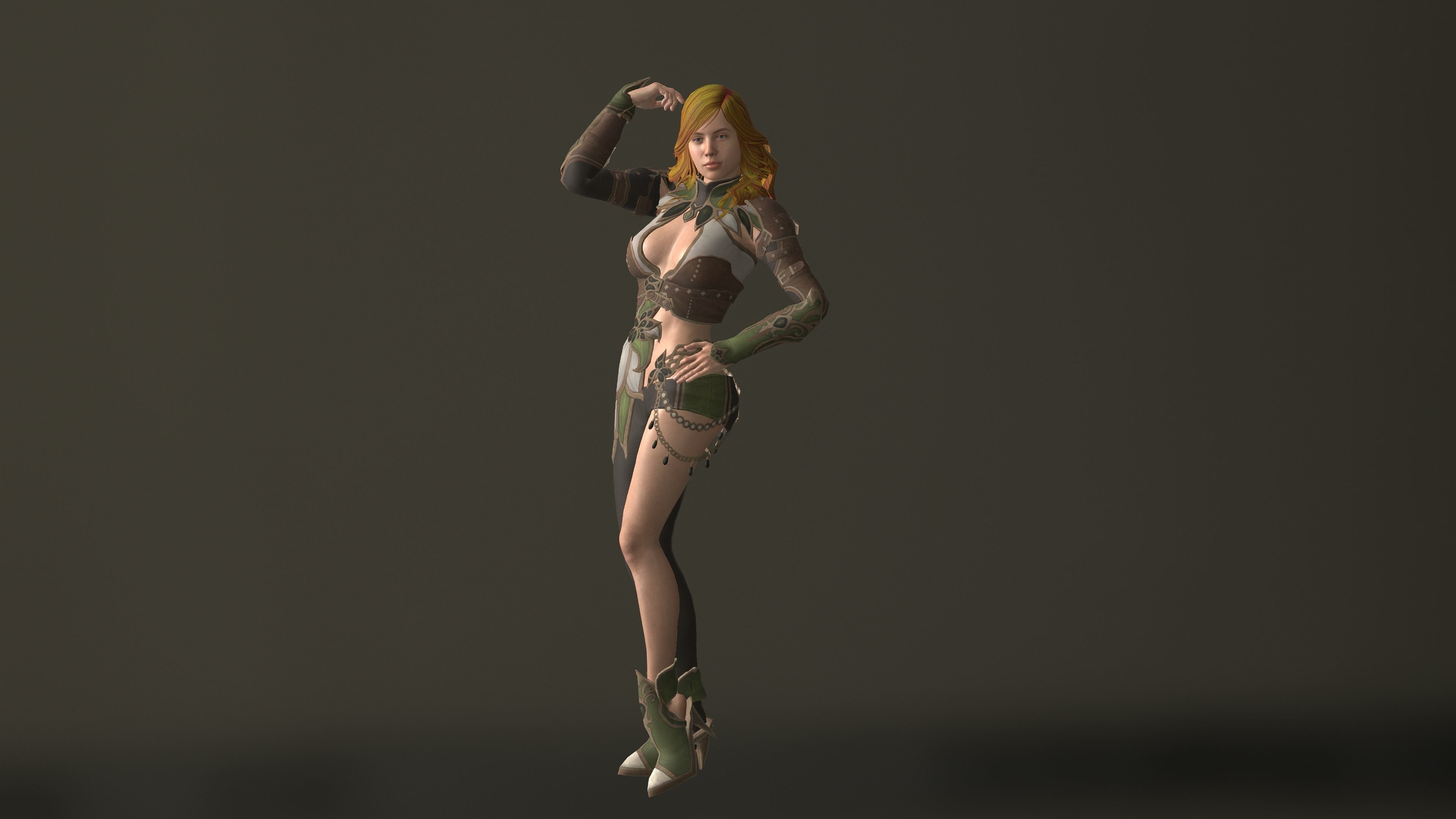 Warior woman UnrealEngine ft Blender 3D model_2