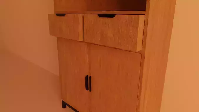 Loft designer sideboard cupboard PBR low-poly game ready 