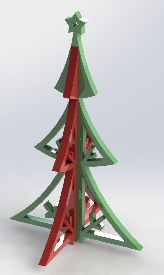 Christmas tree decoration 2 for 3D printing or laser cutting 3D print model_9