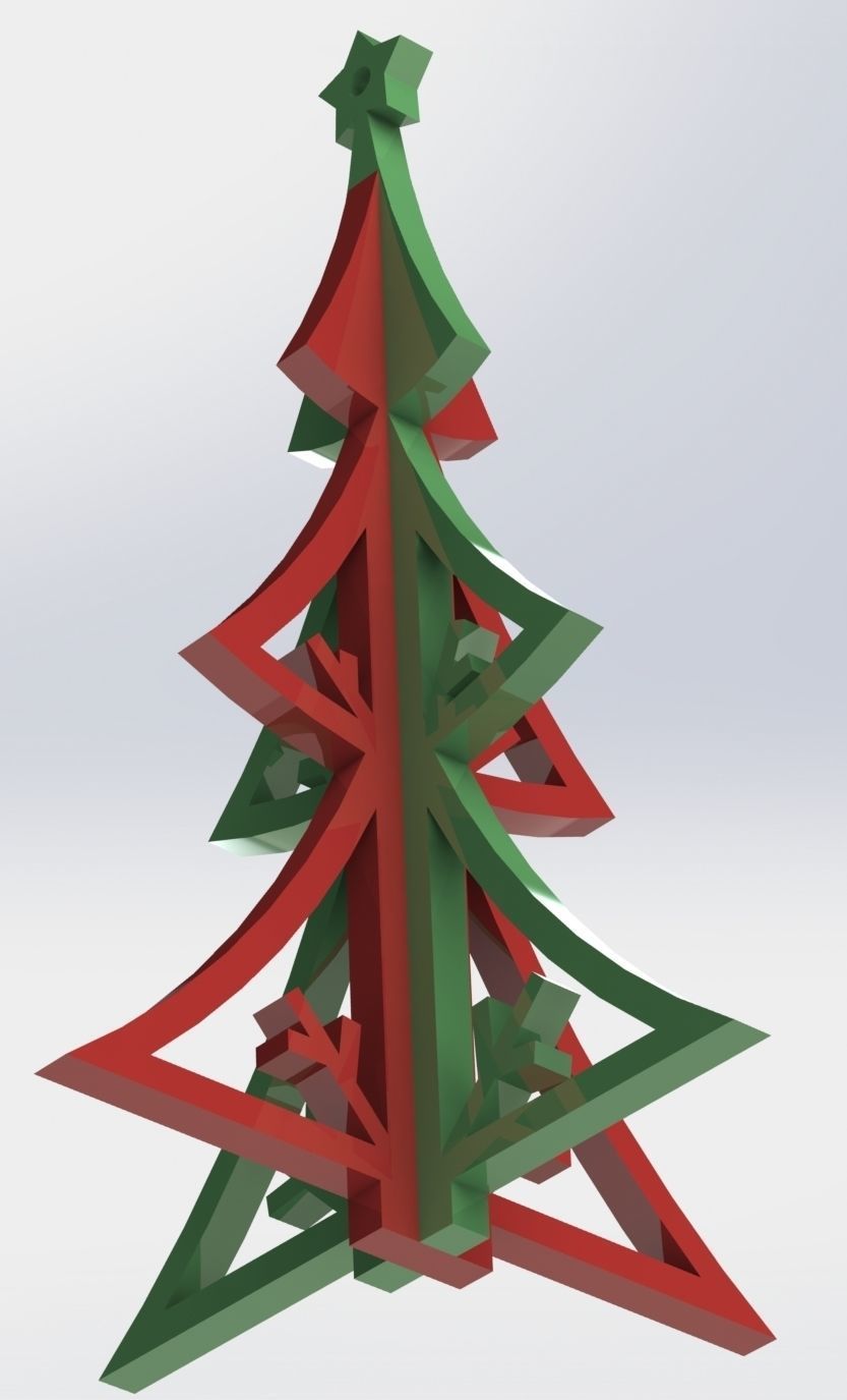 Christmas tree decoration 2 for 3D printing or laser cutting 3D print model_3