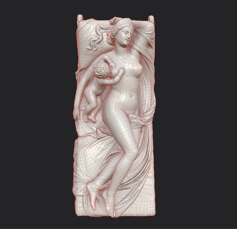Juno with the Infant Hercules sculpture Low-poly 3D model_13