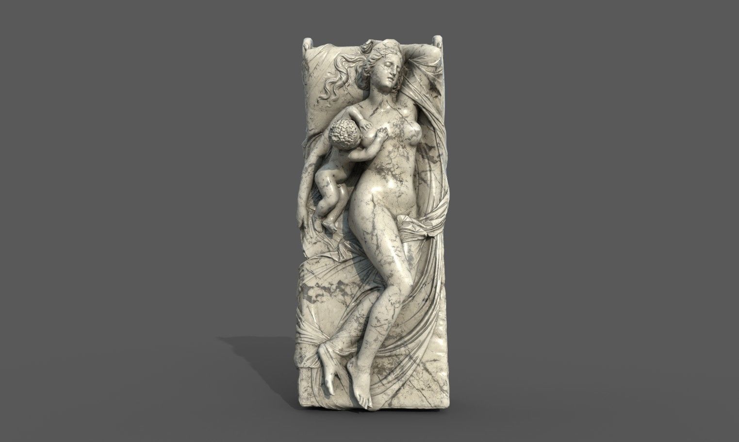 Juno with the Infant Hercules sculpture Low-poly 3D model_8