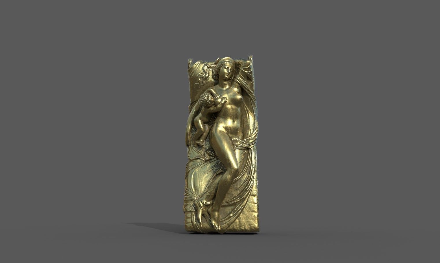 Juno with the Infant Hercules sculpture Low-poly 3D model_11