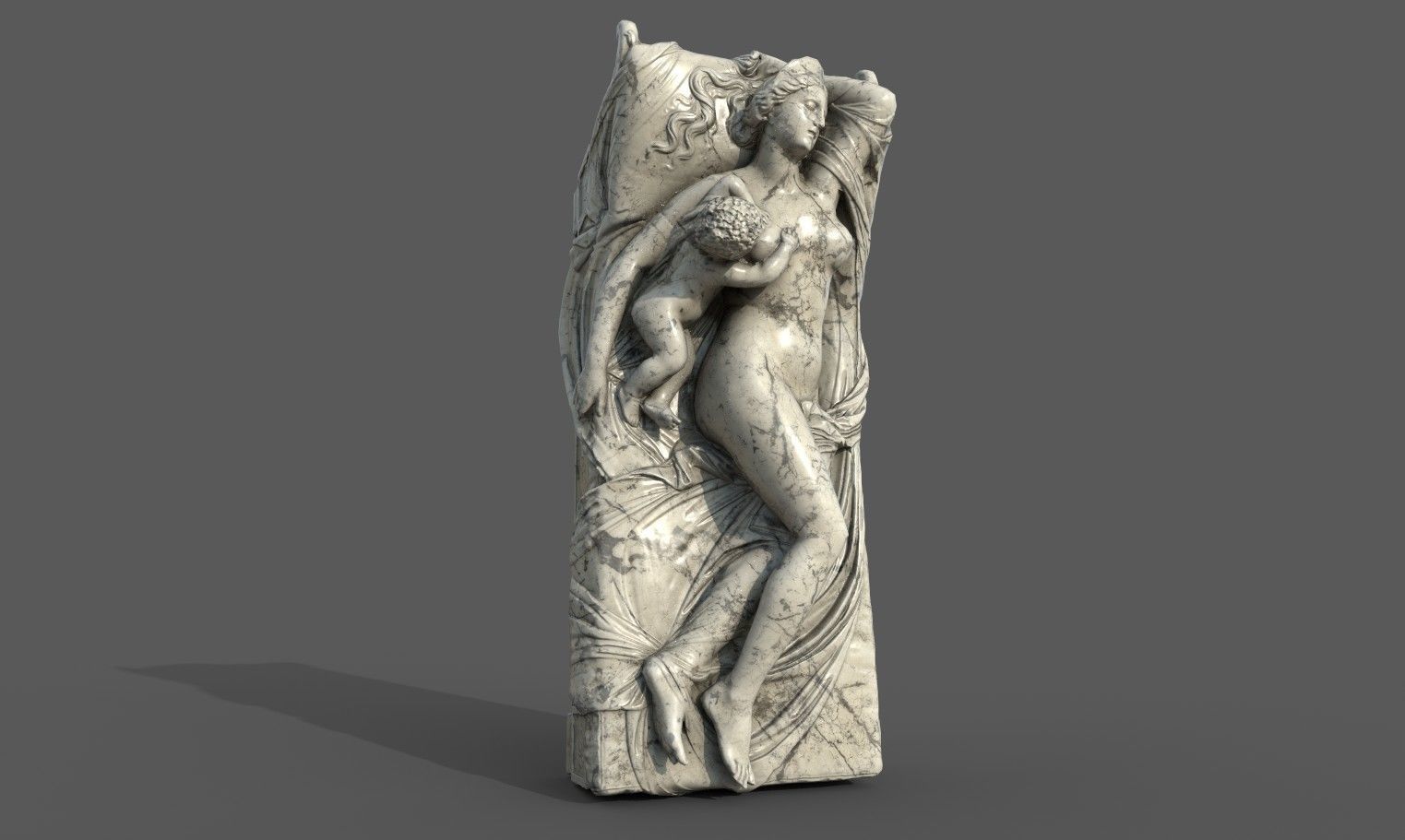 Juno with the Infant Hercules sculpture Low-poly 3D model_9