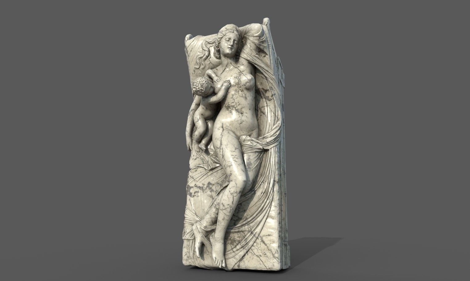 Juno with the Infant Hercules sculpture Low-poly 3D model_7