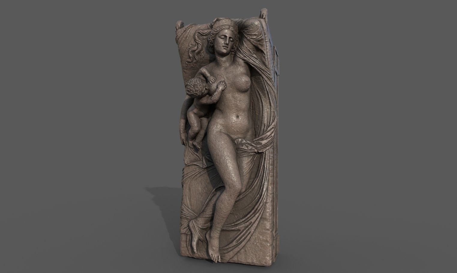 Juno with the Infant Hercules sculpture Low-poly 3D model_2