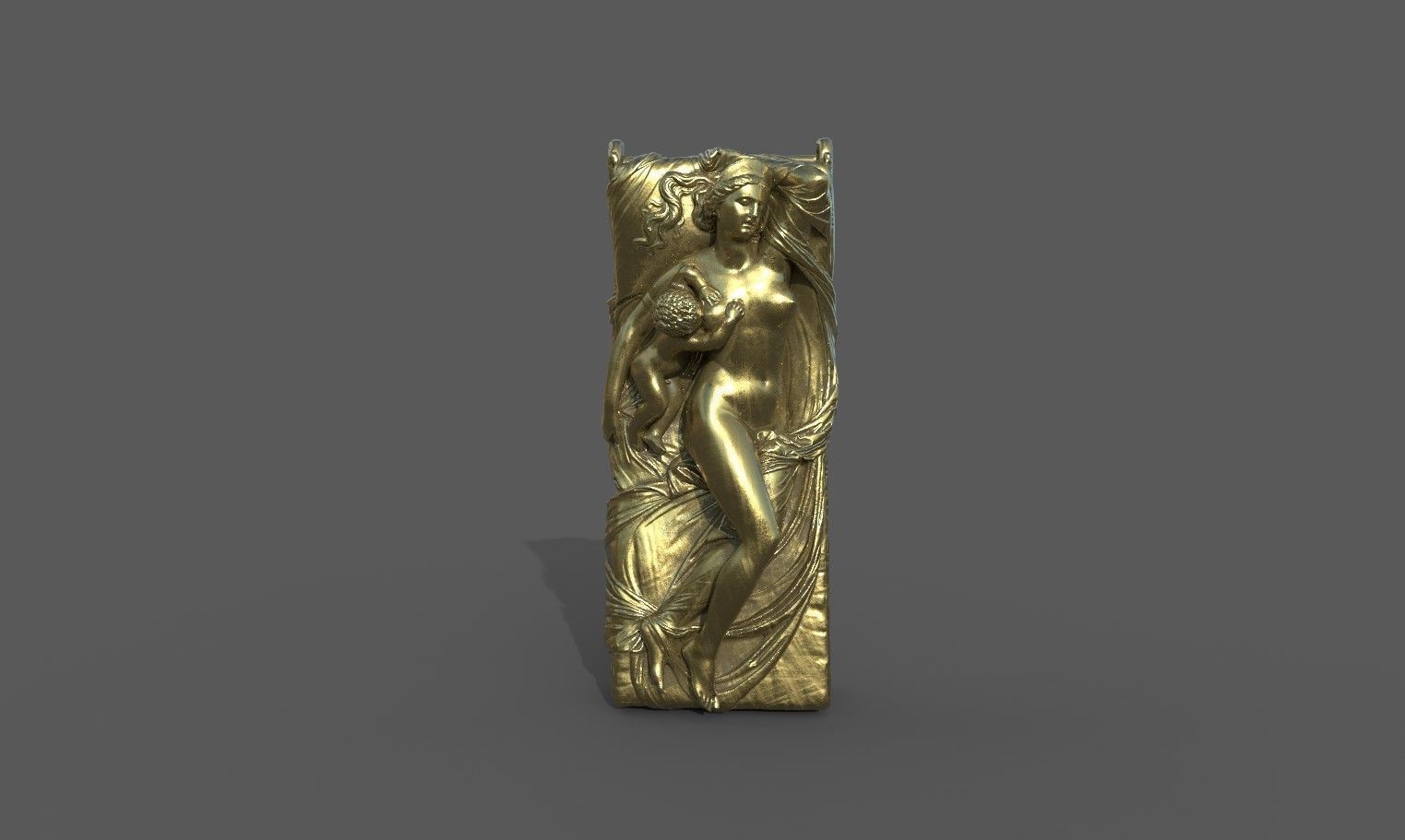 Juno with the Infant Hercules sculpture Low-poly 3D model_10