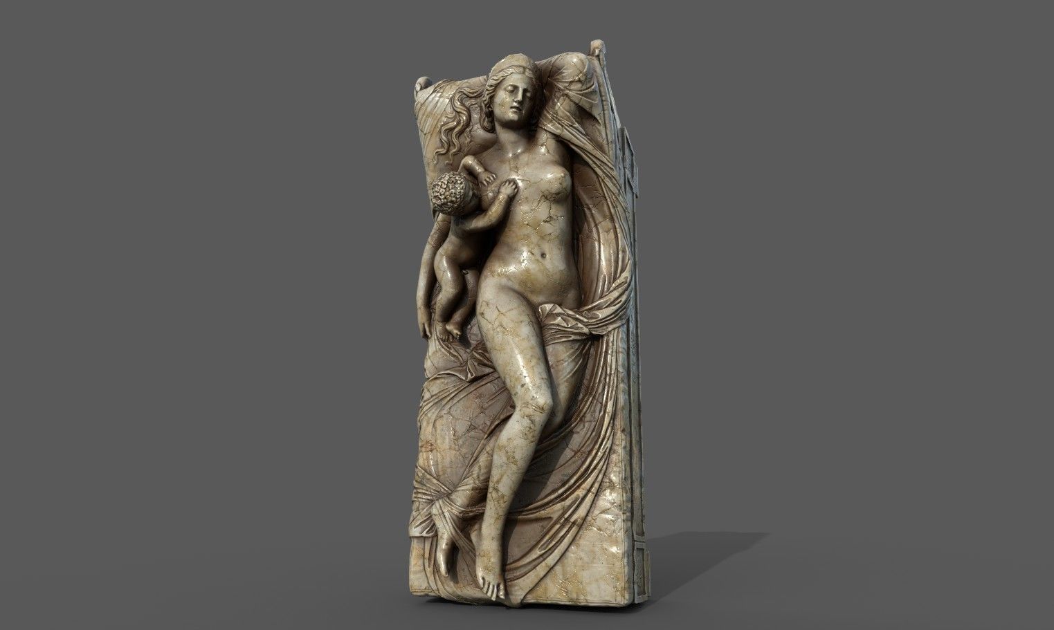 Juno with the Infant Hercules sculpture Low-poly 3D model_6