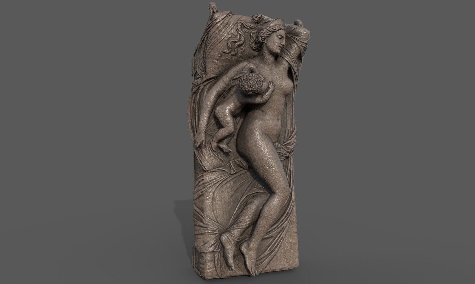 Juno with the Infant Hercules sculpture Low-poly 3D model_3
