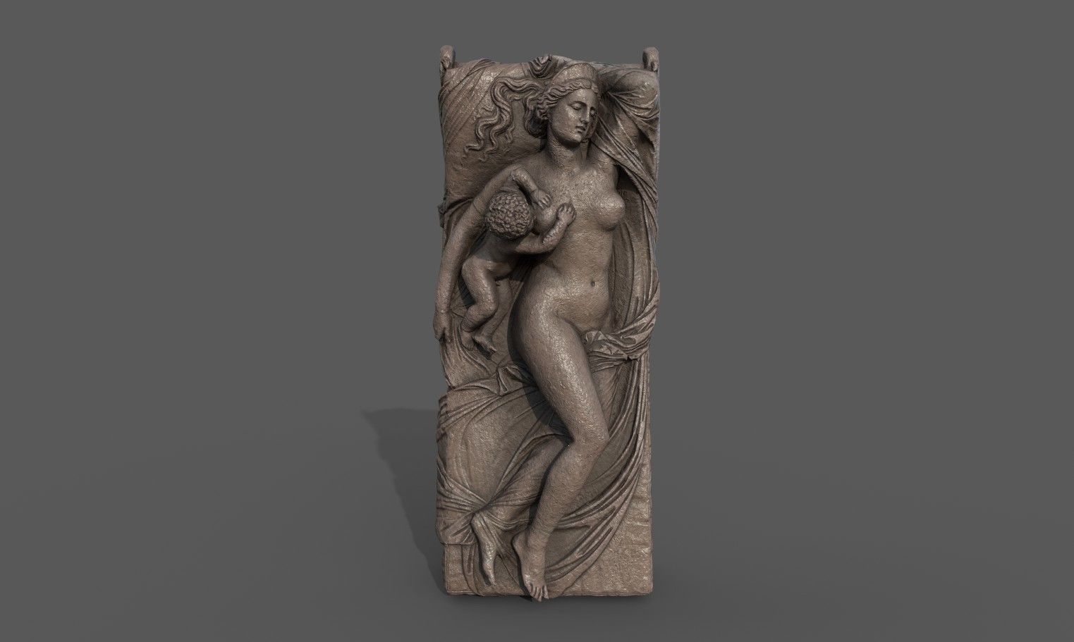 Juno with the Infant Hercules sculpture Low-poly 3D model_1