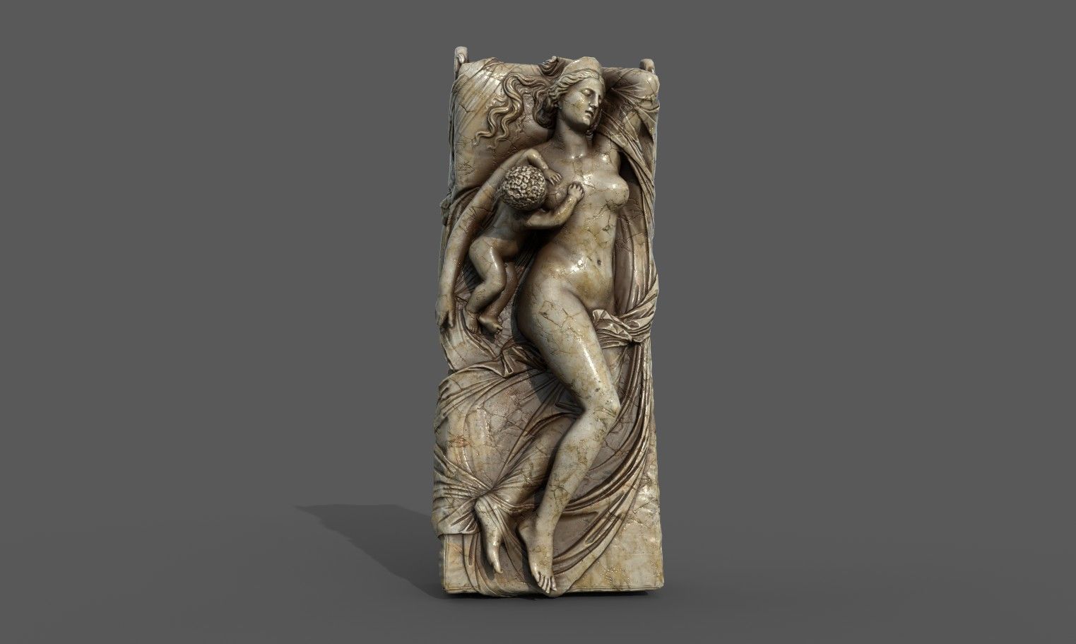 Juno with the Infant Hercules sculpture Low-poly 3D model_5