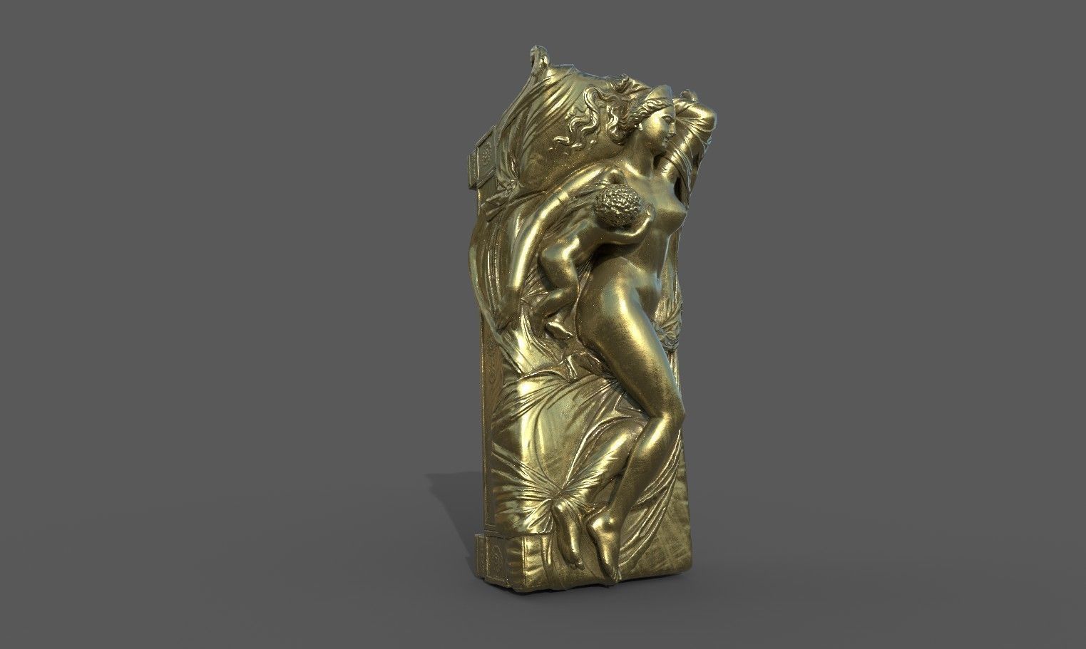 Juno with the Infant Hercules sculpture Low-poly 3D model_12