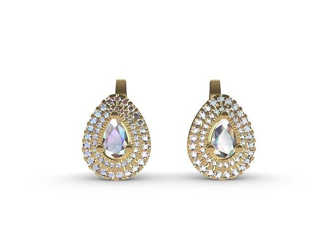 pear earrings  3D print model