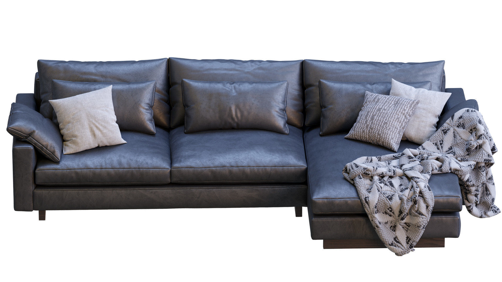 Leather Sofa Harmony By West Elm 3D model_15