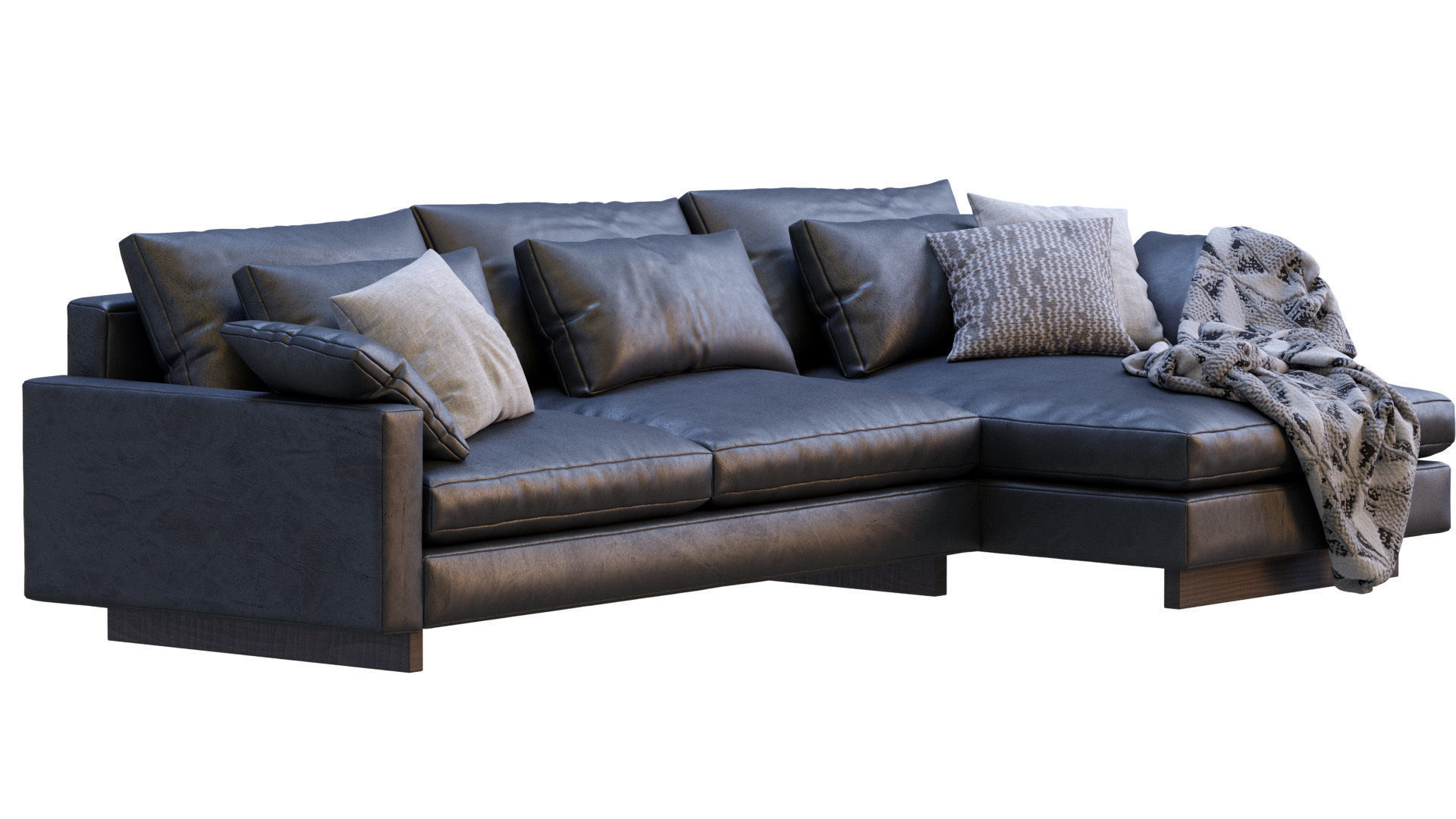 Leather Sofa Harmony By West Elm 3D model_12