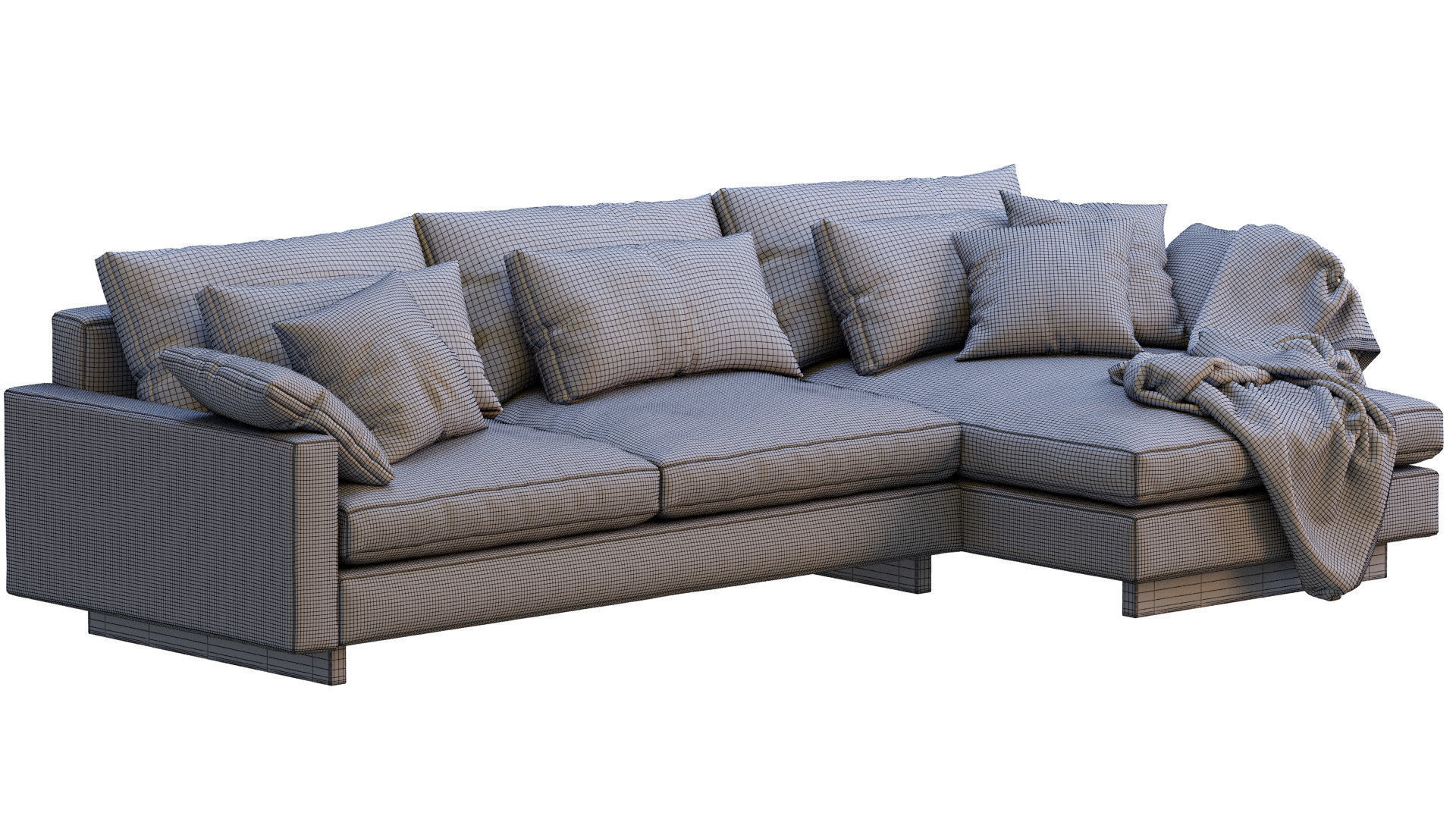 Leather Sofa Harmony By West Elm 3D model_7