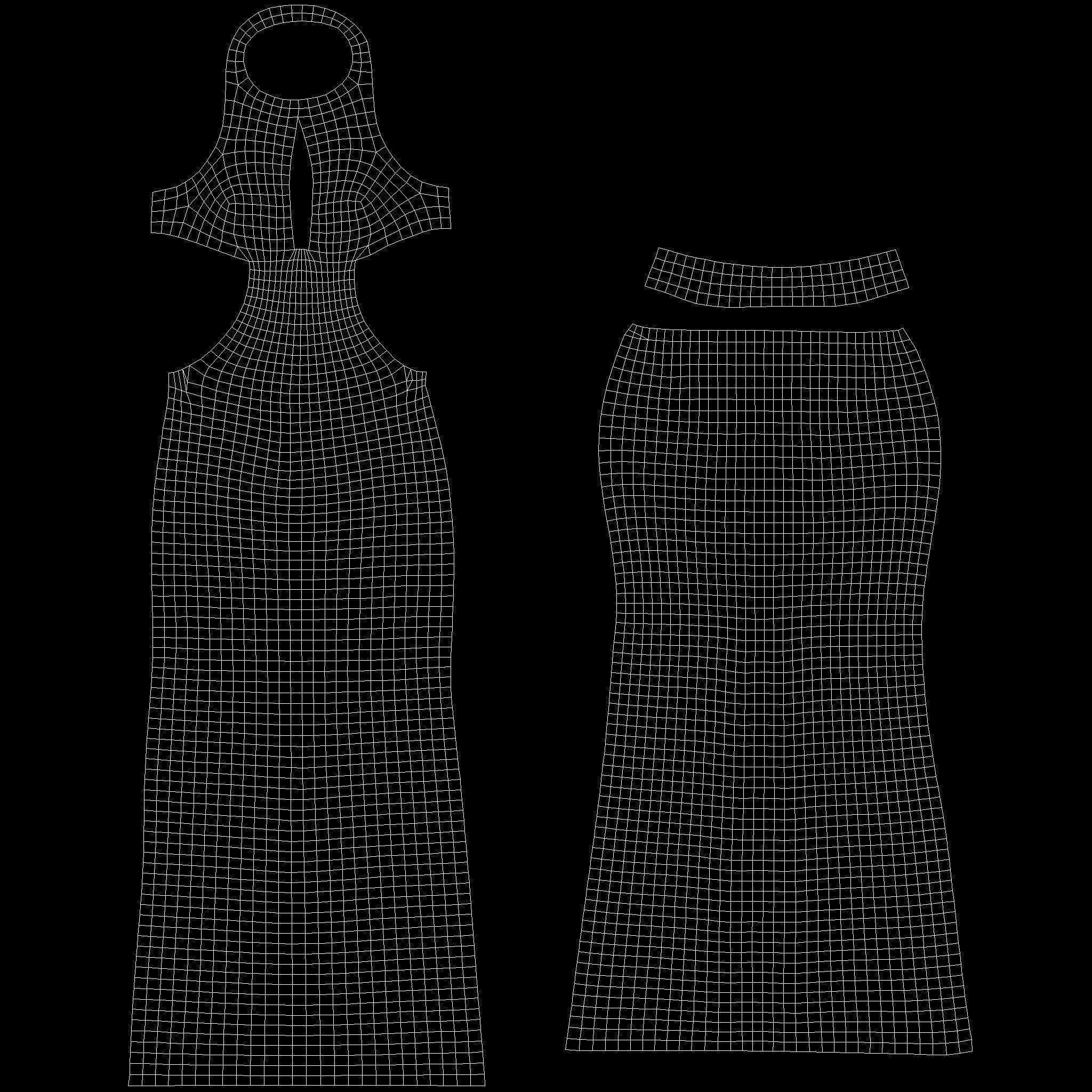 Front Open Maxi Dress Low-poly 3D model_10