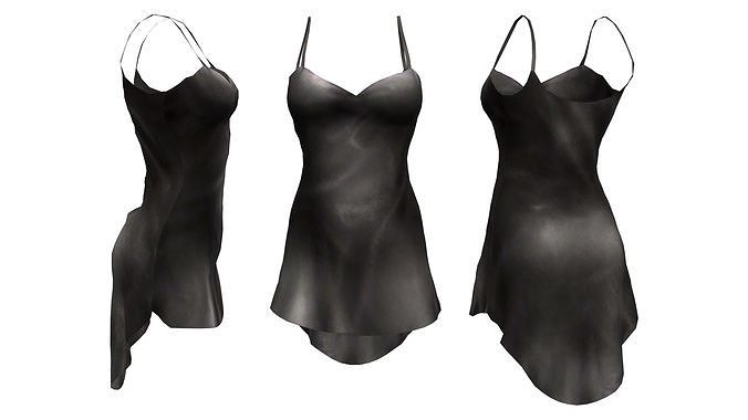  Back Drape Lingerie Tank Dress Low-poly 3D model