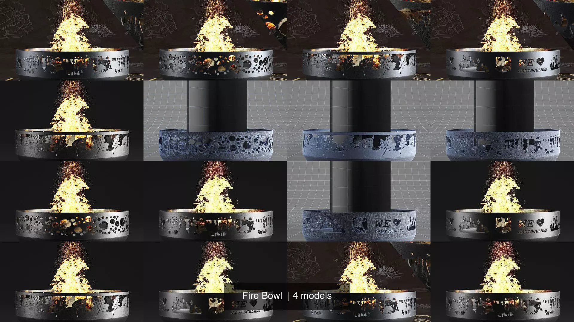 Fire Bowl  3D Model Collection_1