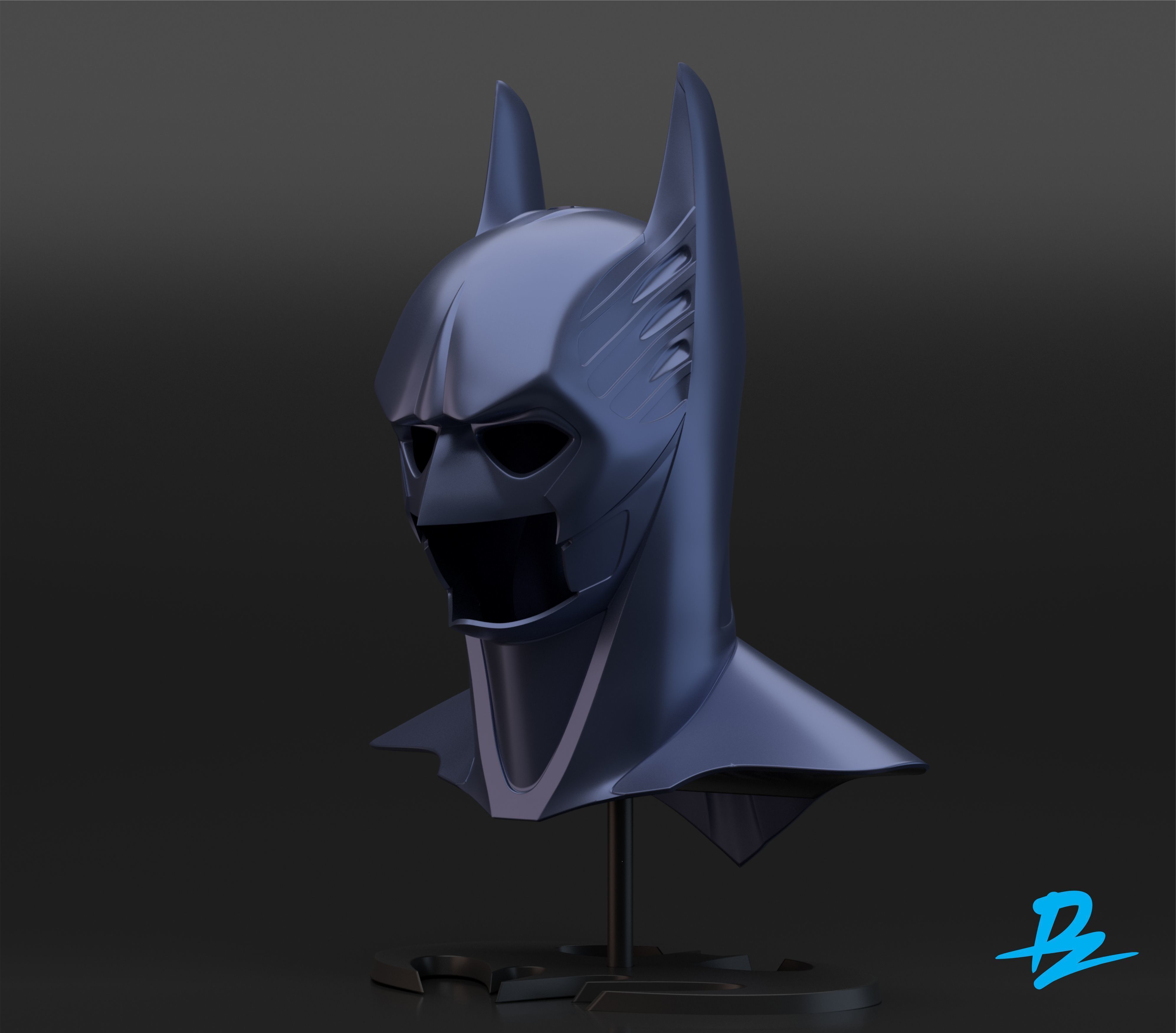 batman cowl sonar 3D print model_1