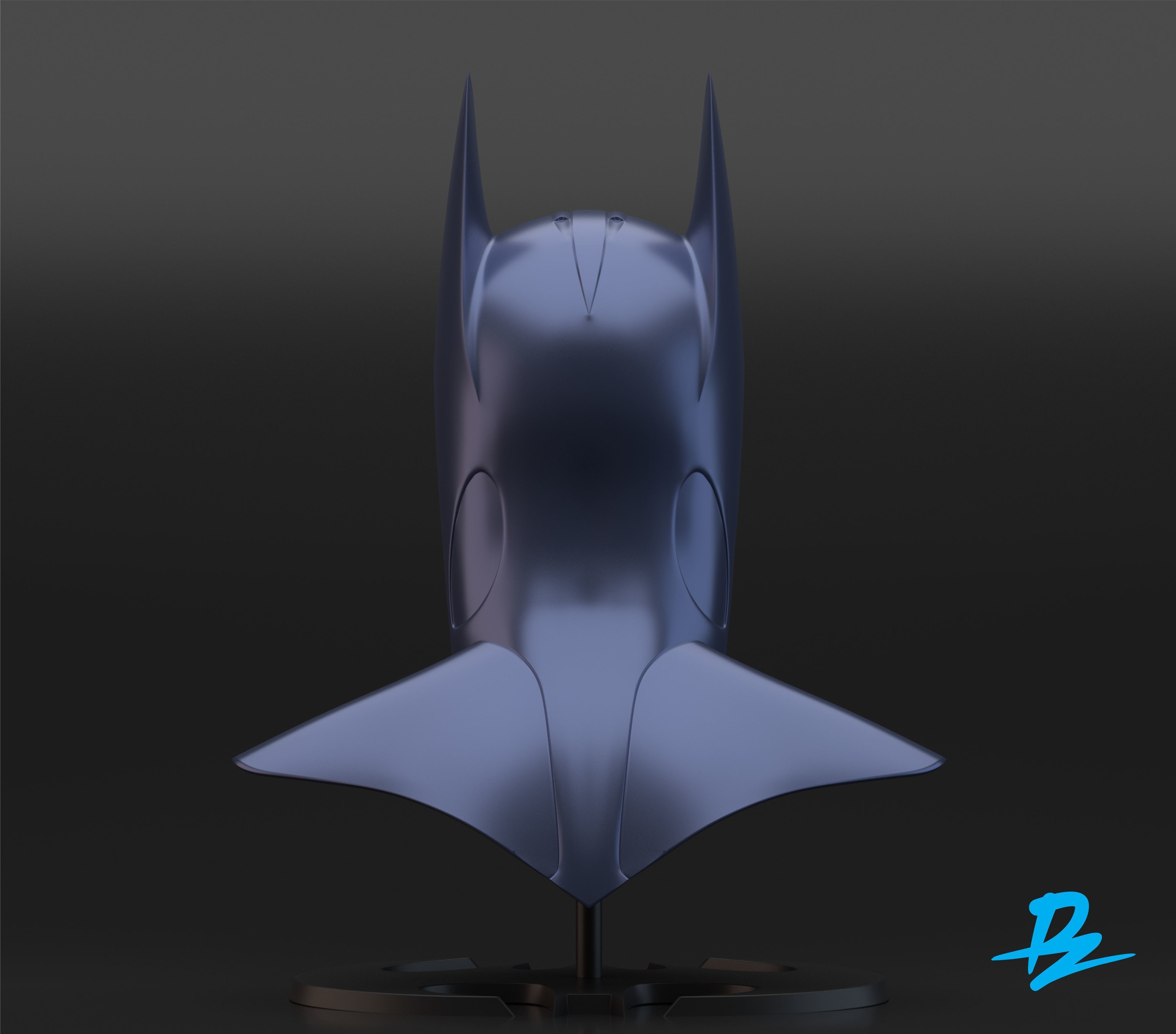 batman cowl sonar 3D print model_3