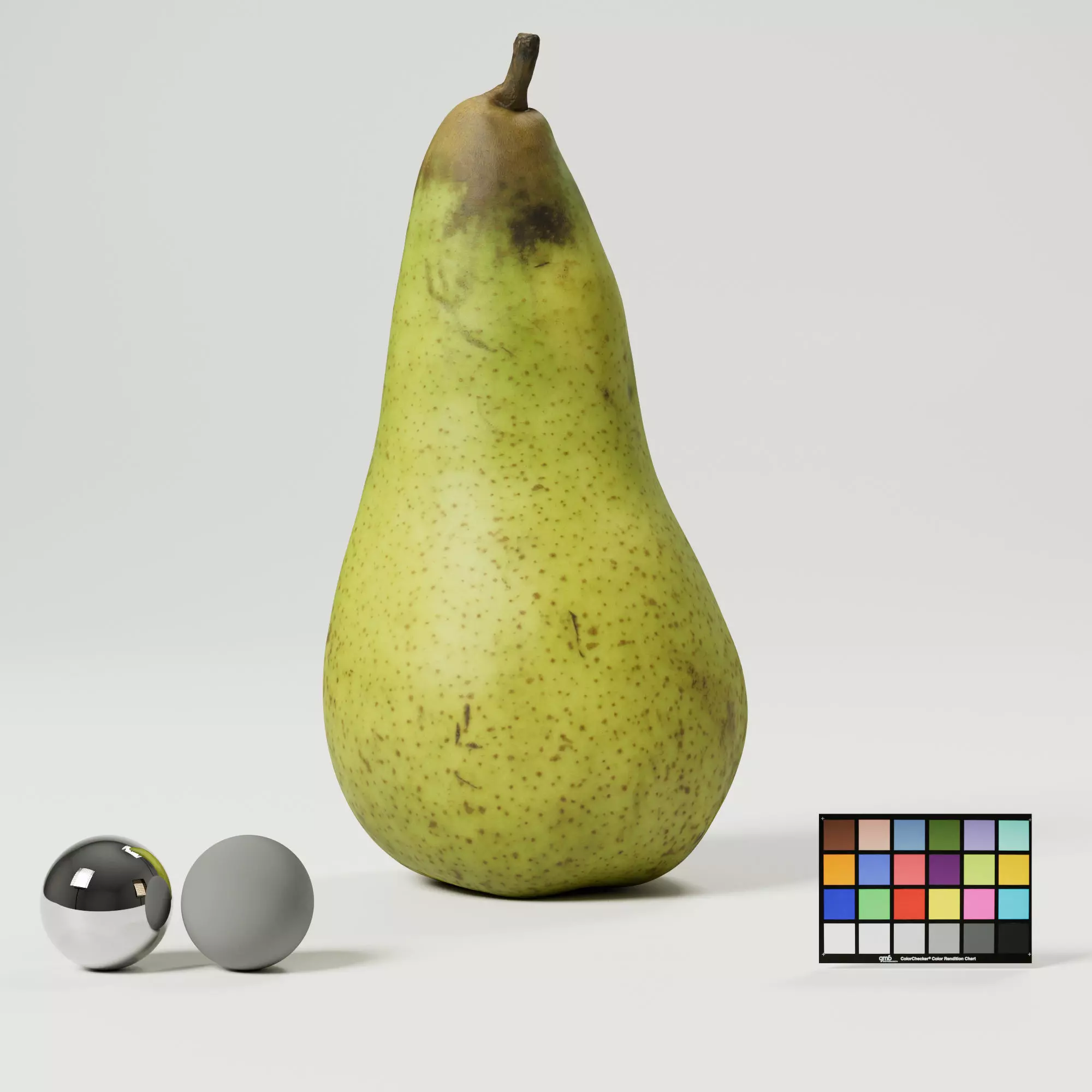 Pear - Green Low-poly 3D model_0
