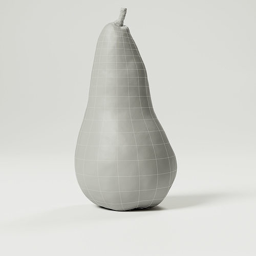 Pear - Green Low-poly 3D model 4