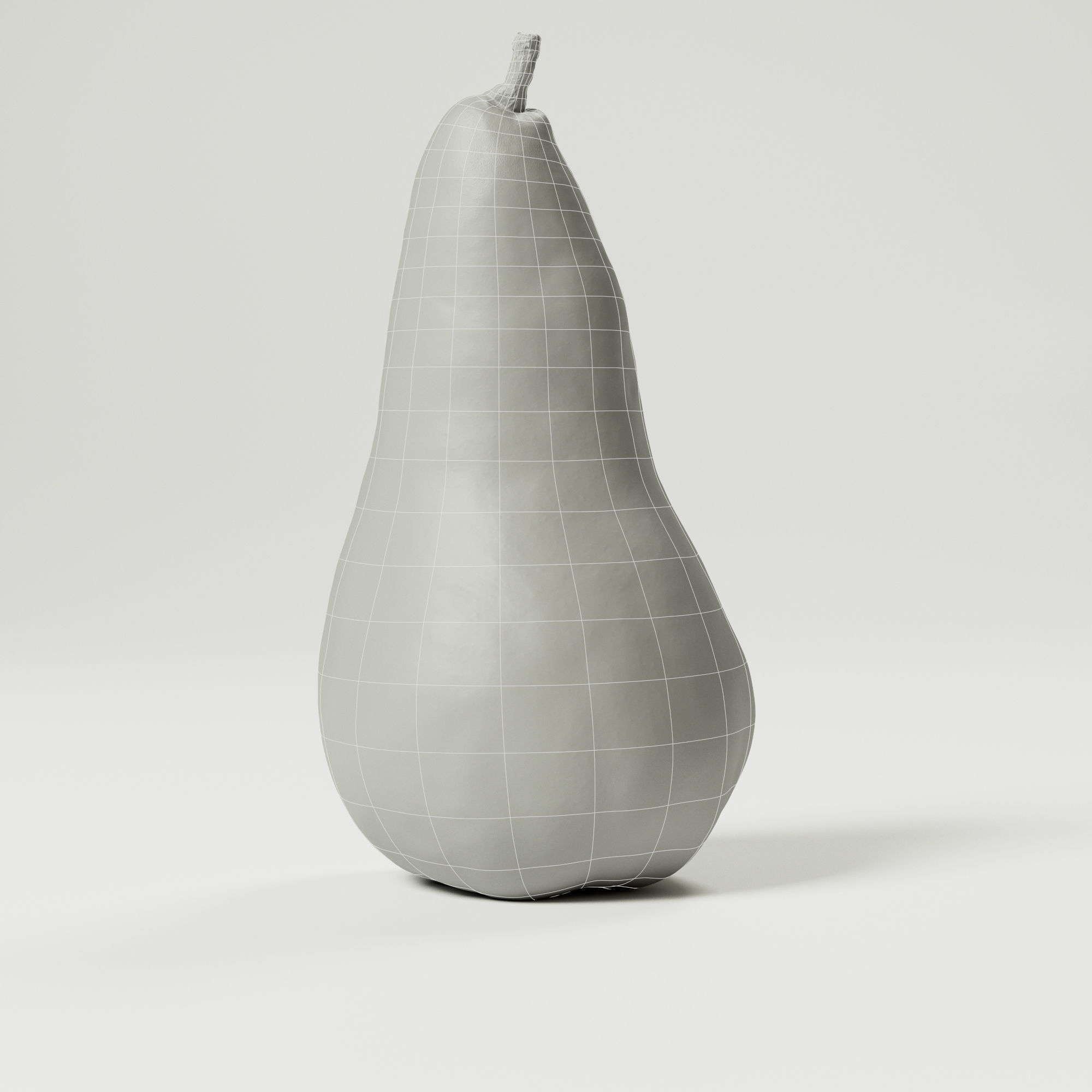 Pear - Green Low-poly 3D model_3