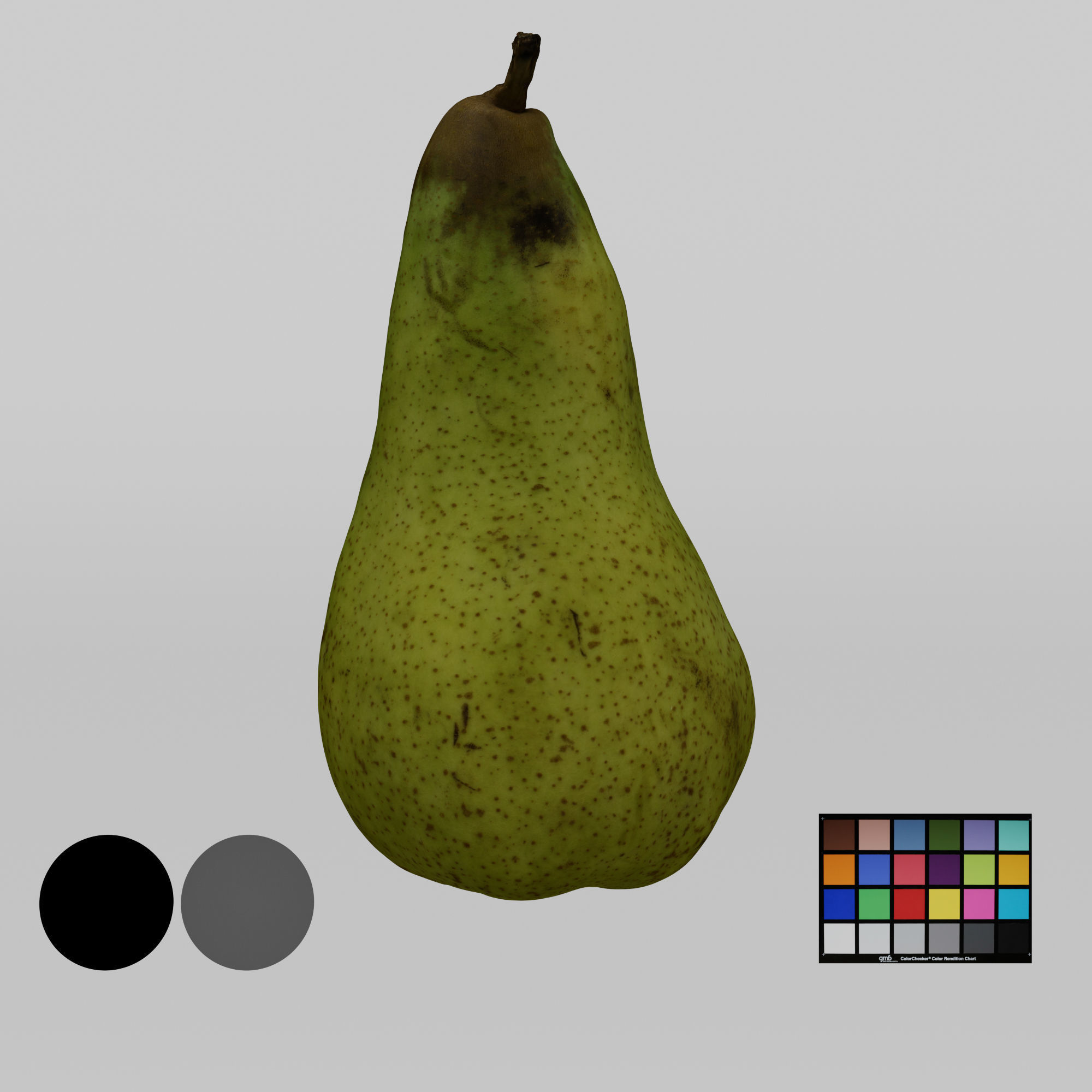 Pear - Green Low-poly 3D model_1