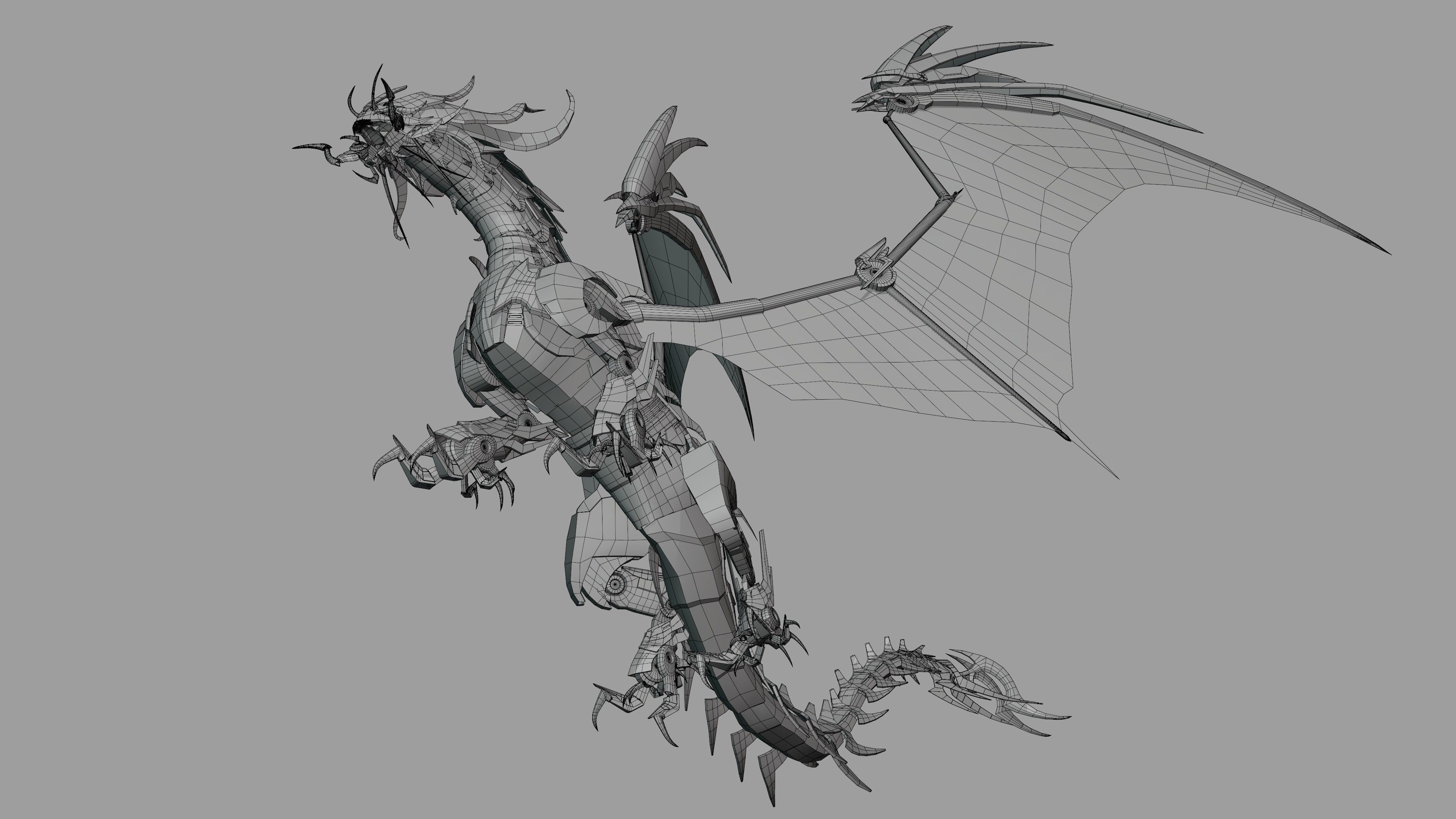 Predaking Transformers Prime Mecha Dragon Rig 3D model_20