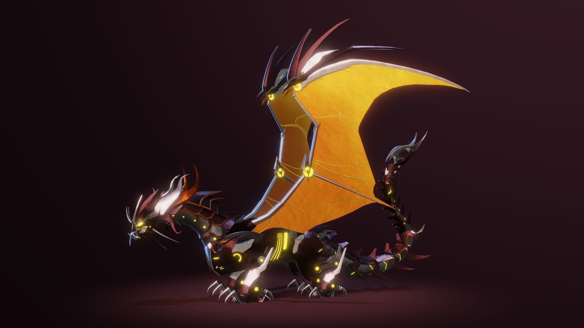 Predaking Transformers Prime Mecha Dragon Rig 3D model_3