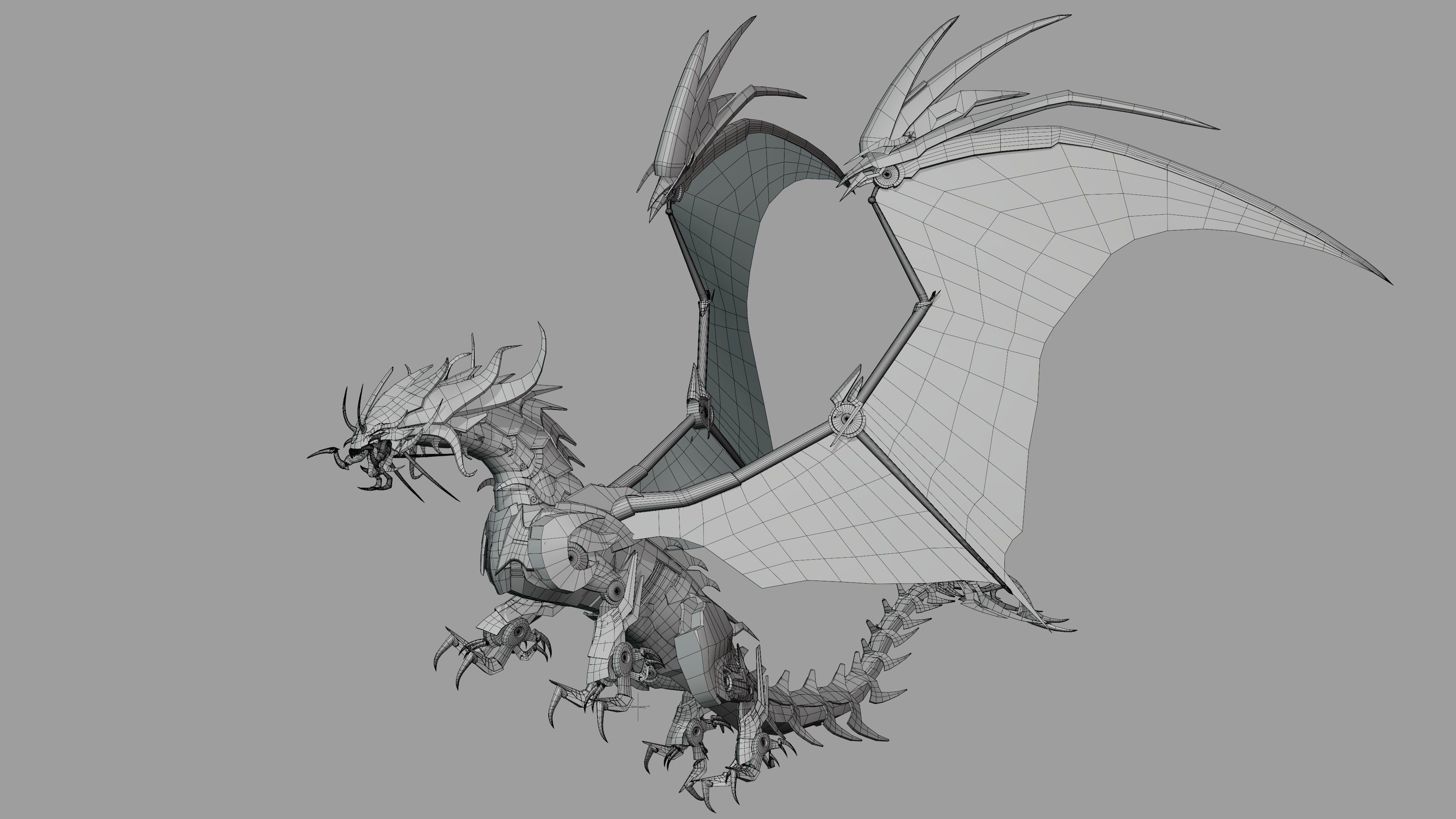 Predaking Transformers Prime Mecha Dragon Rig 3D model_16