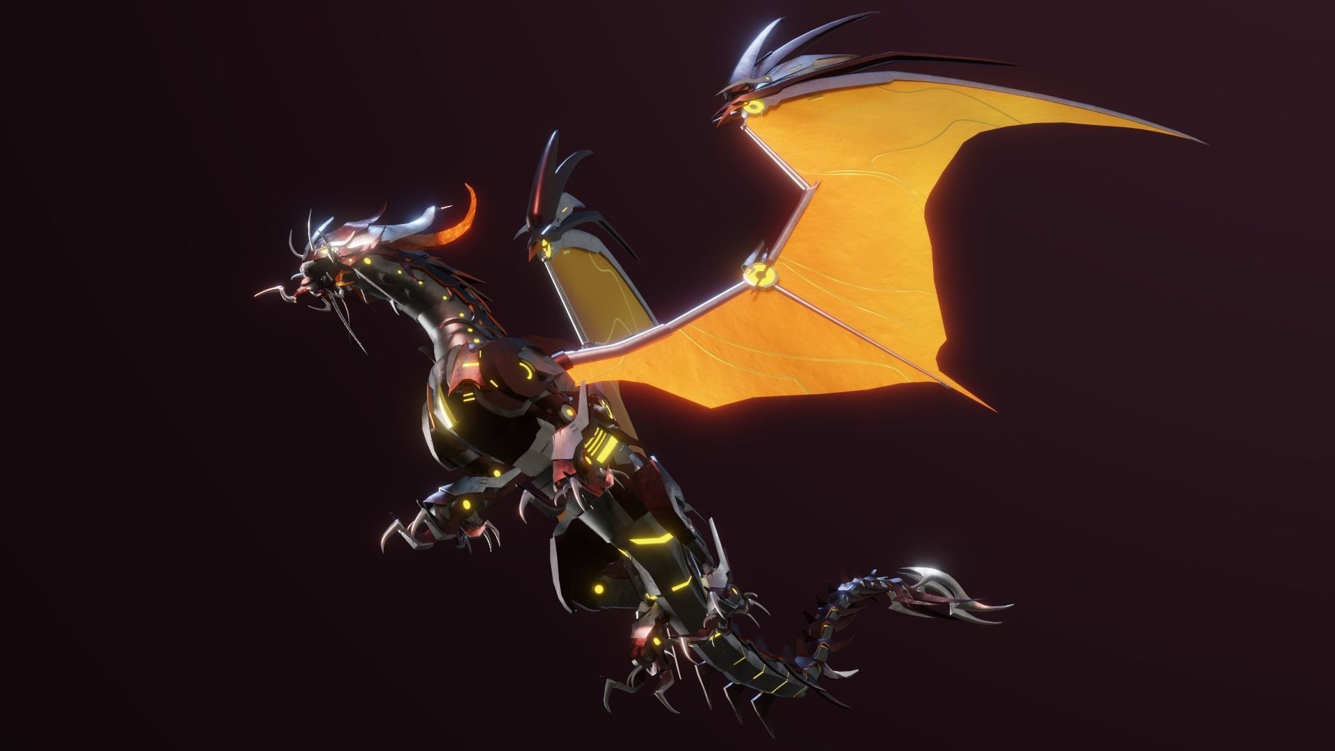 Predaking Transformers Prime Mecha Dragon Rig 3D model_10