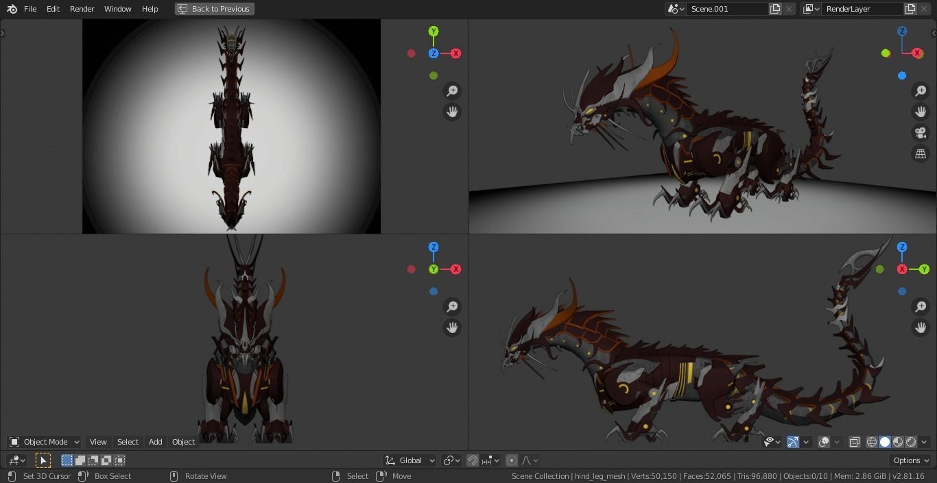 Predaking Transformers Prime Mecha Dragon Rig 3D model_15