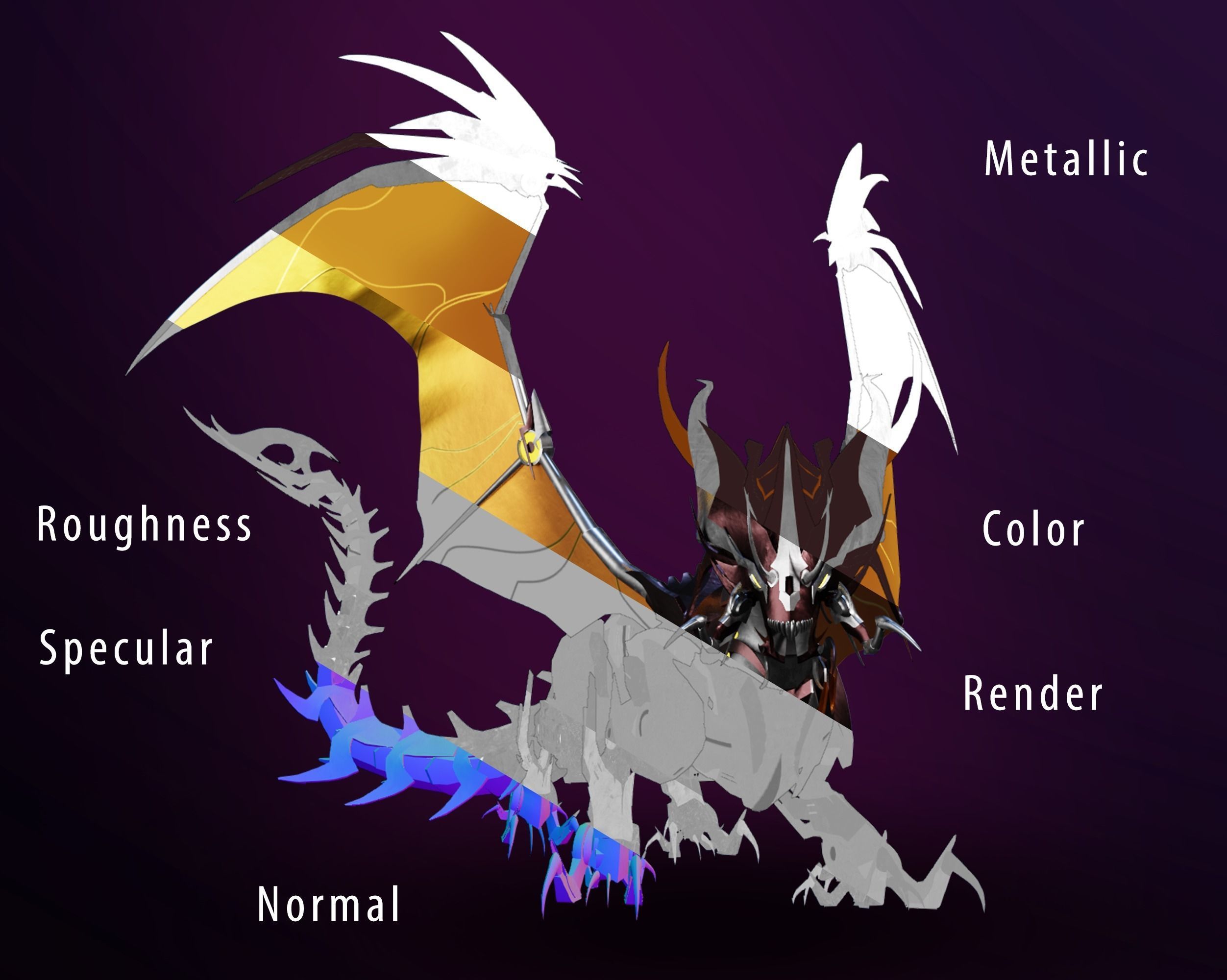 Predaking Transformers Prime Mecha Dragon Rig 3D model_12