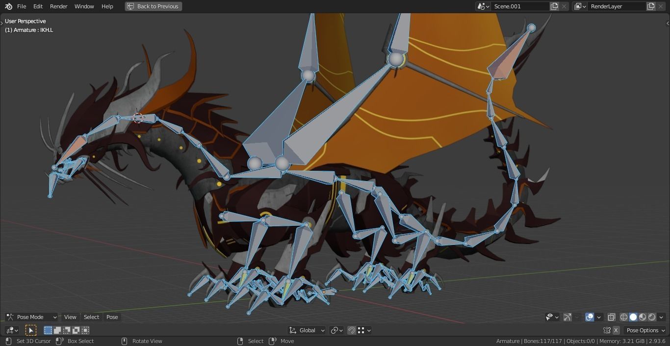 Predaking Transformers Prime Mecha Dragon Rig 3D model_14