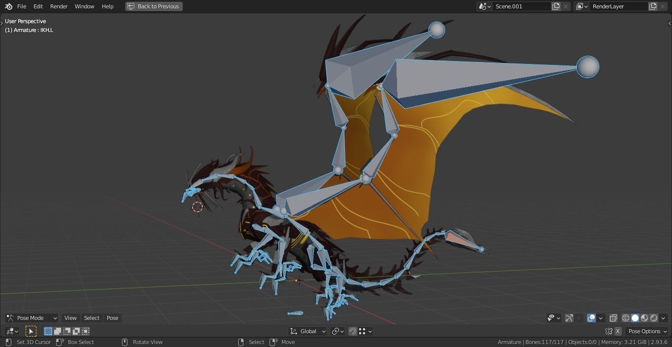 Predaking Transformers Prime Mecha Dragon Rig 3D model_13