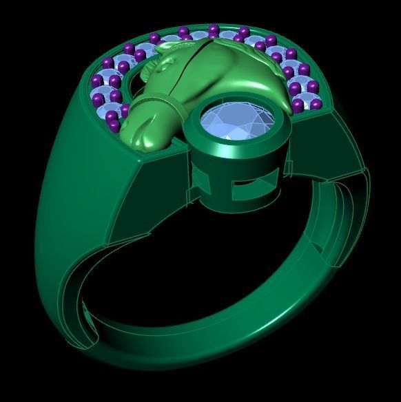 Horseshoe ring 3D print model_11