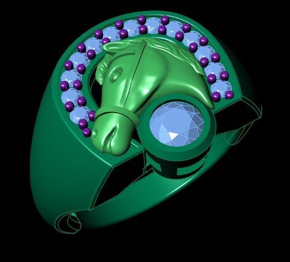 Horseshoe ring 3D print model_9