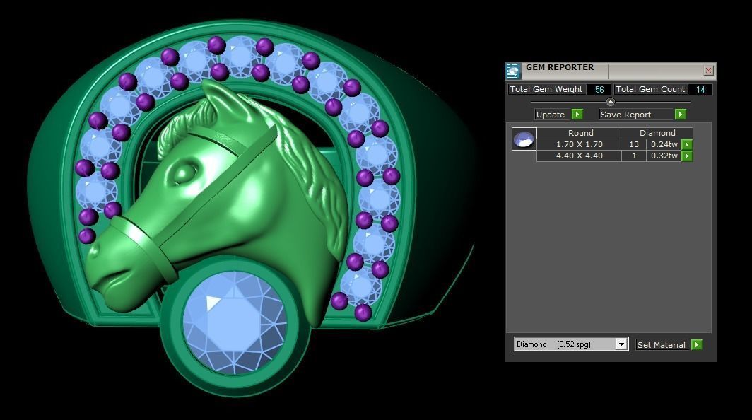 Horseshoe ring 3D print model_1