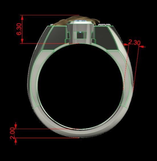 Horseshoe ring 3D print model_6