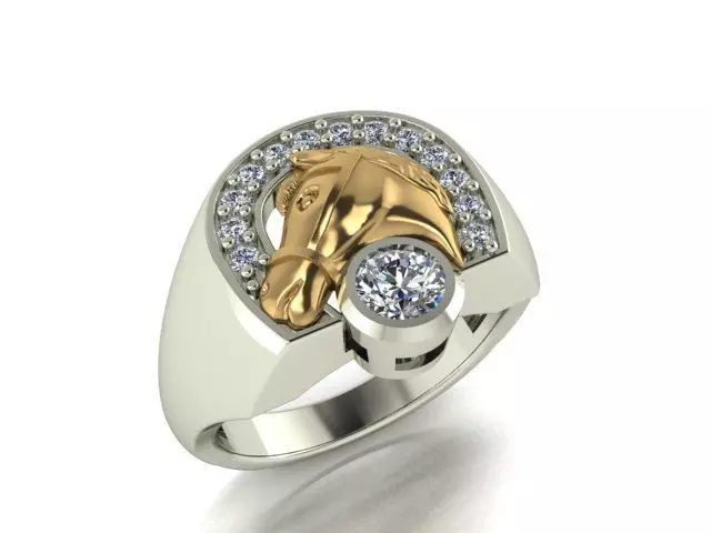 Horseshoe ring 3D print model_0