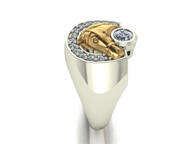 Horseshoe ring 3D print model_18